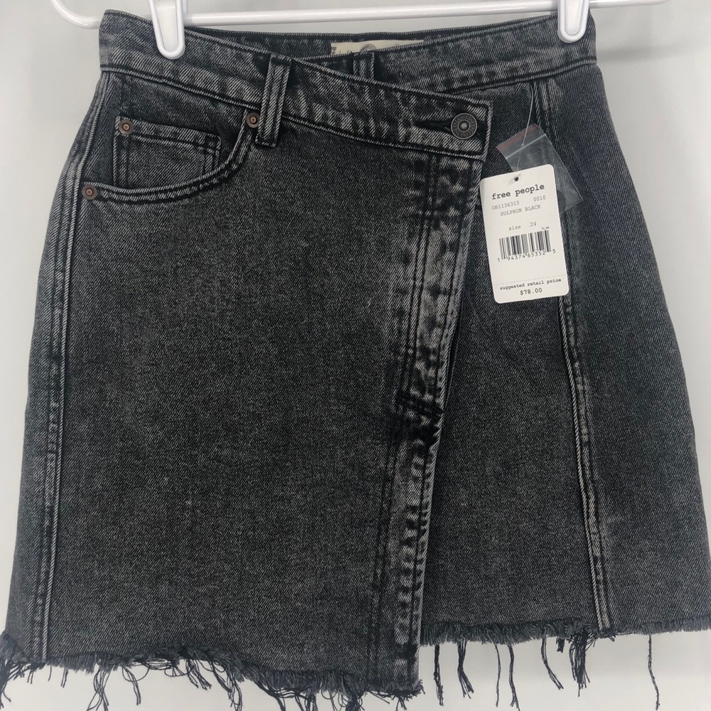 Free People Parker Skirt NEW Black Size 24 - Picture 3 of 7